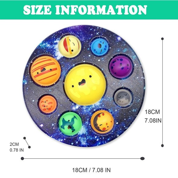 2 Pieces Planet Pop It Simple Dimple Fidgets Toy - Picture 5 of 5